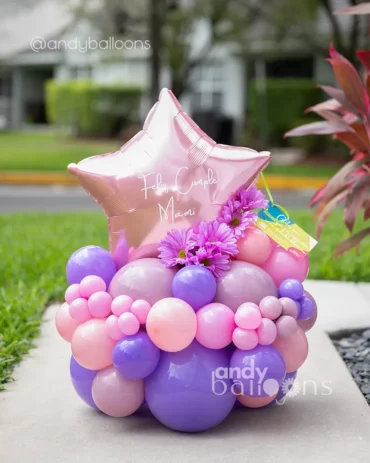 Balloon charm bouquet designed for table display, perfect for birthdays, celebrations, or any special occasion