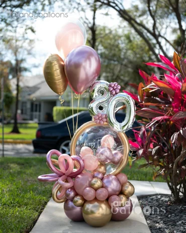 One of our clients favorite balloon designs — fully customizable for any age and color. The perfect birthday gift for both kids and adults.