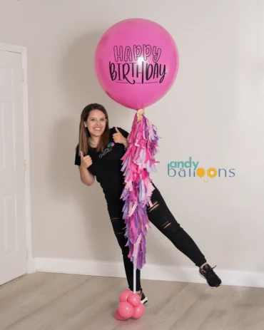 Oversized helium balloon with cascading tassels, perfect for birthdays, events, or photo backdrops
