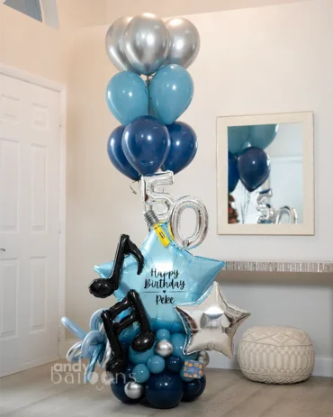 Custom balloon arrangement inspired by a singer theme, ideal birthday gift for music lovers or aspiring performers