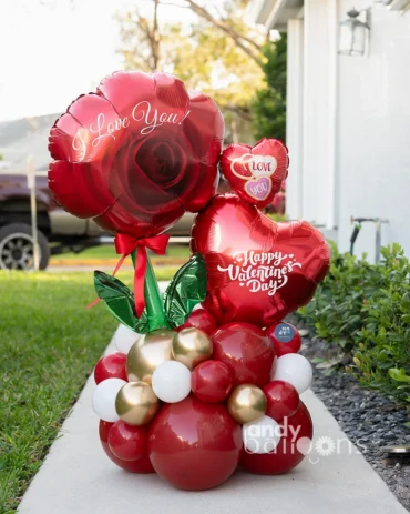 Flower Balloon For Valentines Day