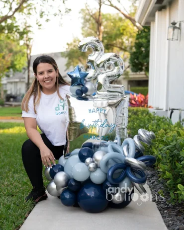 Masculine balloon arrangement for adult male birthday celebration