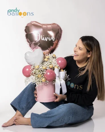 Lovely Pink Baby Breath & Chocolate Box